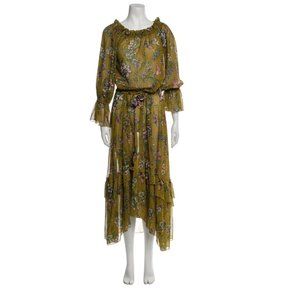 ANJUNA Floral Print Long Dress Size: XS Fit Size Small